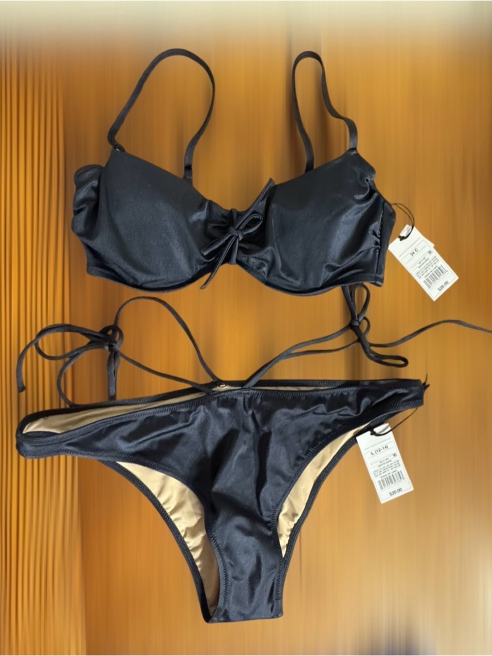 Navy Blue Bikini Set - 34C, Large NWT